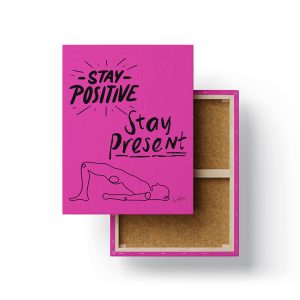 Stay Positive, Stay Present Canvas: Uplifting Art for Mindfulness and Love - The GoodMood Shop
